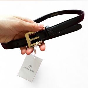 Anine Bing Nicola belt black leather gold